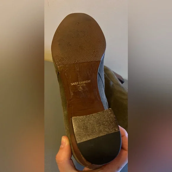 YSL Saint Laurent Blake Jodhpur Suede Bootie in Kaki Beige Suede 41.5 US 10.5🔥🔥🔥 - Picture 8 of 14